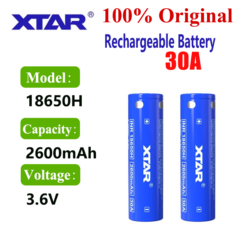 Vape Battery 18650 - Оригинальный аккумулятор XTAR 18650 2600 мАч